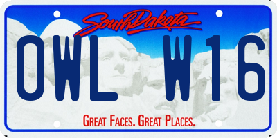 SD license plate 0WLW16