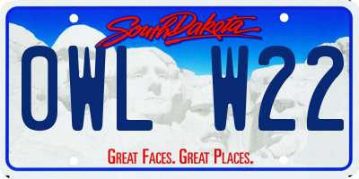 SD license plate 0WLW22
