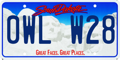 SD license plate 0WLW28