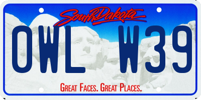 SD license plate 0WLW39