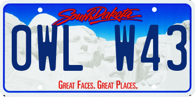 SD license plate 0WLW43