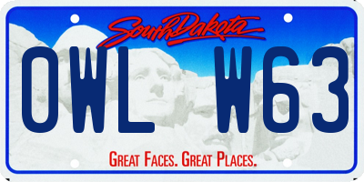SD license plate 0WLW63