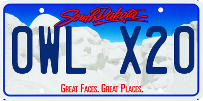 SD license plate 0WLX20