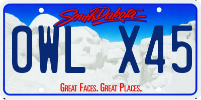 SD license plate 0WLX45