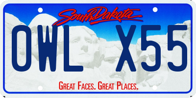 SD license plate 0WLX55