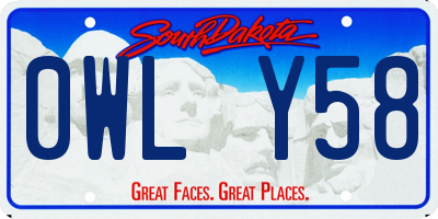 SD license plate 0WLY58