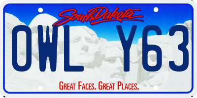 SD license plate 0WLY63