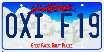 SD license plate 0XIF19