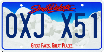 SD license plate 0XJX51