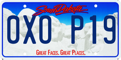 SD license plate 0XOP19