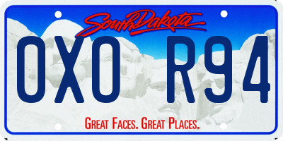 SD license plate 0XOR94