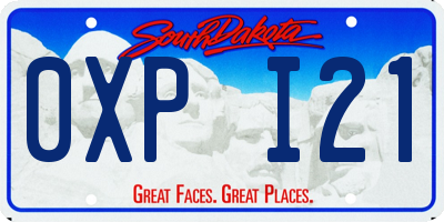 SD license plate 0XPI21