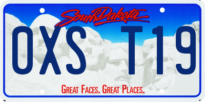 SD license plate 0XST19