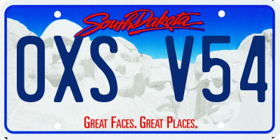 SD license plate 0XSV54