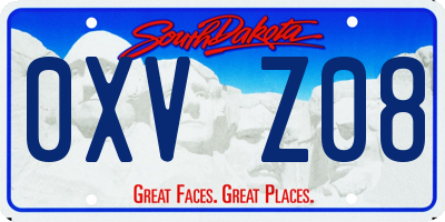 SD license plate 0XVZ08