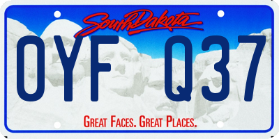 SD license plate 0YFQ37