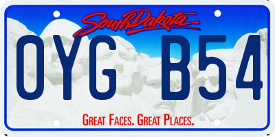 SD license plate 0YGB54