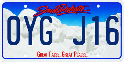 SD license plate 0YGJ16