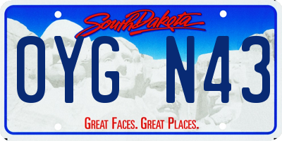 SD license plate 0YGN43