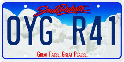 SD license plate 0YGR41