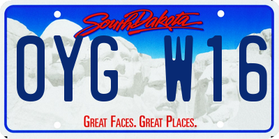 SD license plate 0YGW16