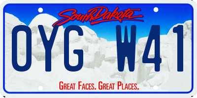 SD license plate 0YGW41