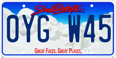 SD license plate 0YGW45