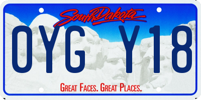SD license plate 0YGY18
