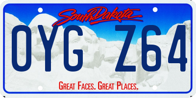SD license plate 0YGZ64