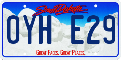 SD license plate 0YHE29