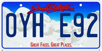 SD license plate 0YHE92