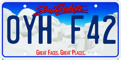 SD license plate 0YHF42
