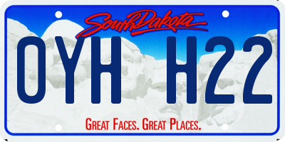 SD license plate 0YHH22