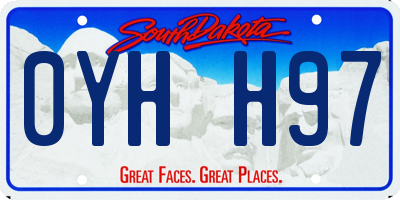 SD license plate 0YHH97