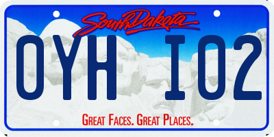 SD license plate 0YHI02