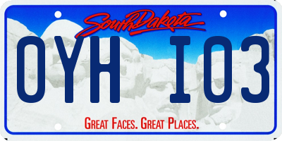 SD license plate 0YHI03