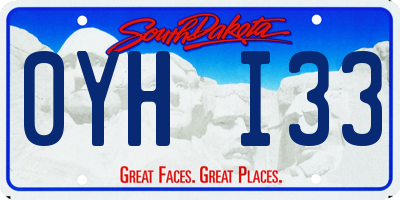 SD license plate 0YHI33