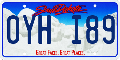 SD license plate 0YHI89