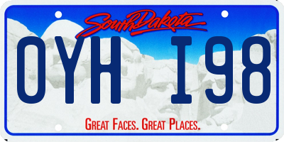 SD license plate 0YHI98