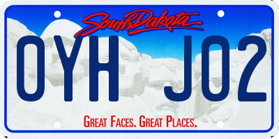 SD license plate 0YHJ02
