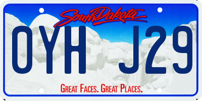 SD license plate 0YHJ29