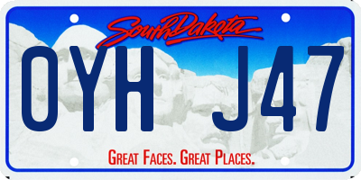 SD license plate 0YHJ47