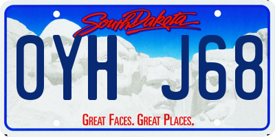 SD license plate 0YHJ68