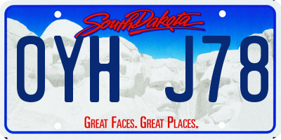 SD license plate 0YHJ78
