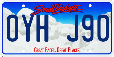 SD license plate 0YHJ90