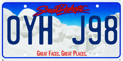 SD license plate 0YHJ98