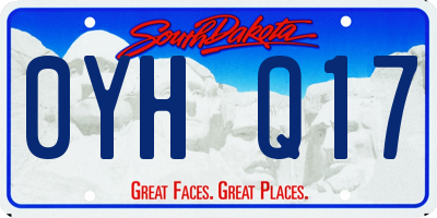 SD license plate 0YHQ17