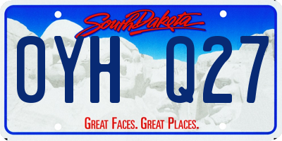 SD license plate 0YHQ27