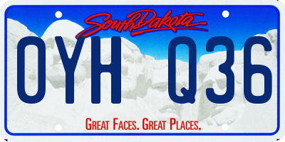 SD license plate 0YHQ36