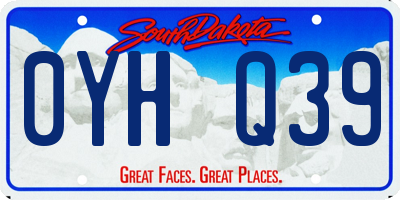 SD license plate 0YHQ39